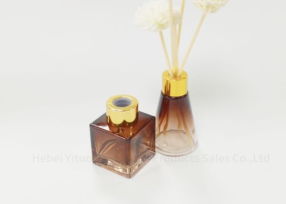 Cone Shaped Amber Gradient Color Glass Aromatherapy Bottle Screw Cap